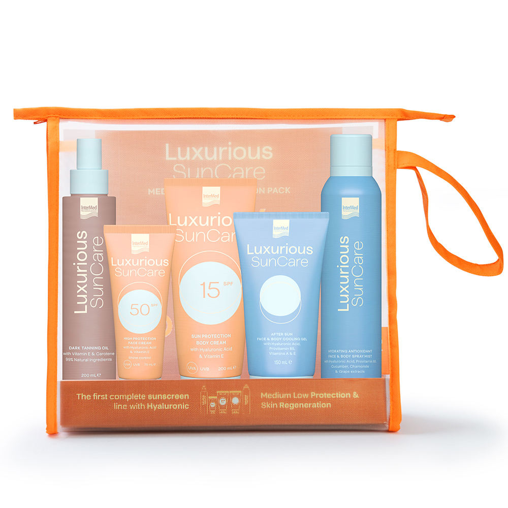 INTERMED - LUXURIOUS SUNCARE Medium Protection Πακέτο Αντιηλιακής Προστασίας με Υαλουρονικό Οξύ