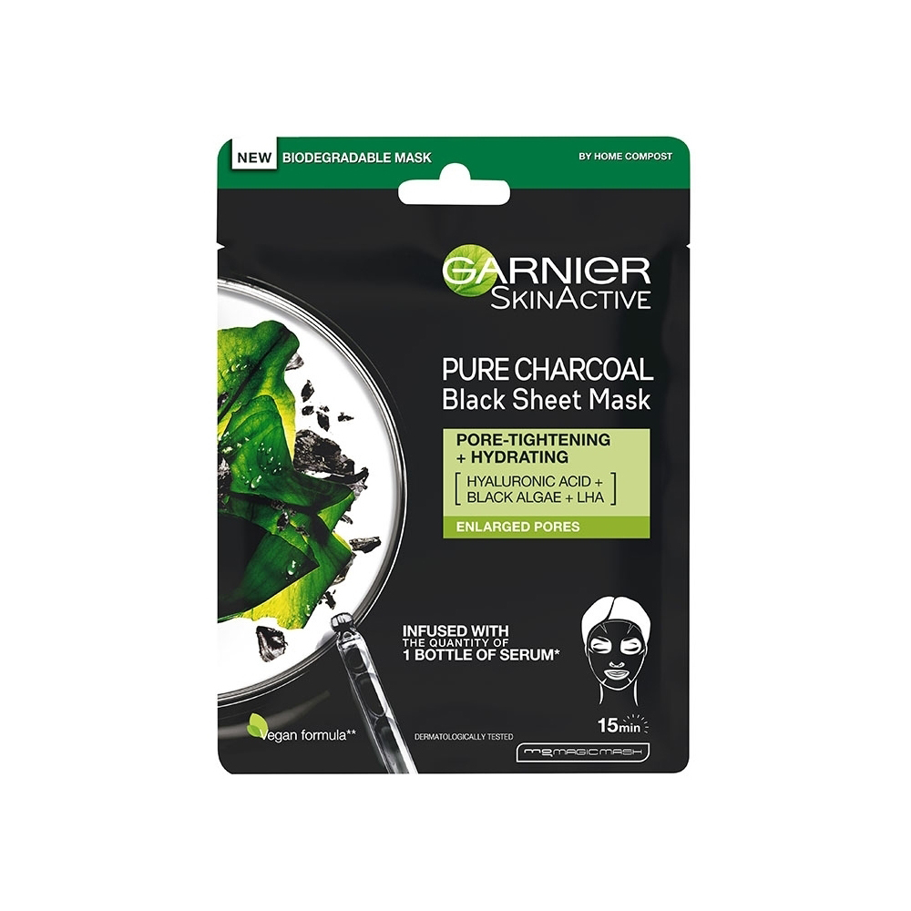 GARNIER - SKIN ACTIVE Pure Charcoal Black Sheet Mask - 1τεμ.