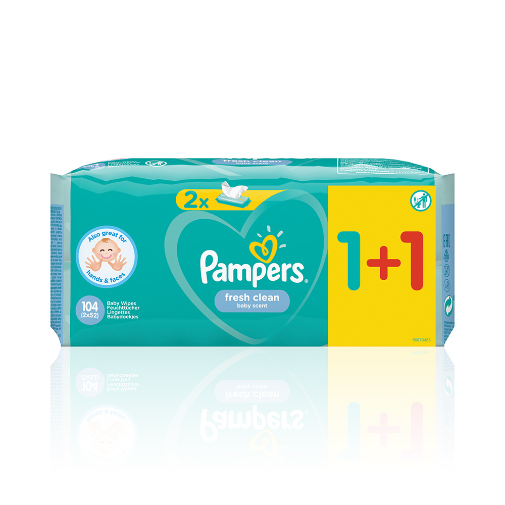 PAMPERS - PROMO PACK 1+1 ΔΩΡΟ FRESH CLEAN Μωρομάντηλα - 52τεμ.