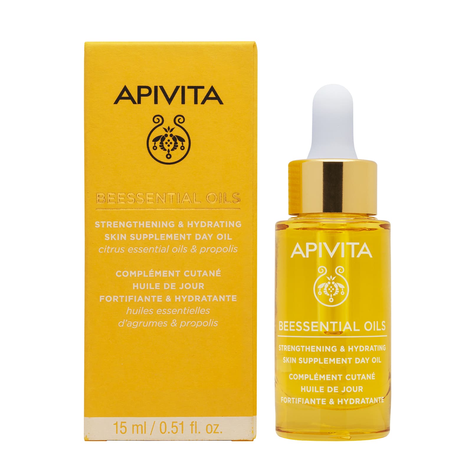 APIVITA - BEESSENTIALS OILS Έλαιο Προσώπου Ημέρας Συμπλήρωμα Ενδυνάμωσης & Ενυδάτωσης - 15ml