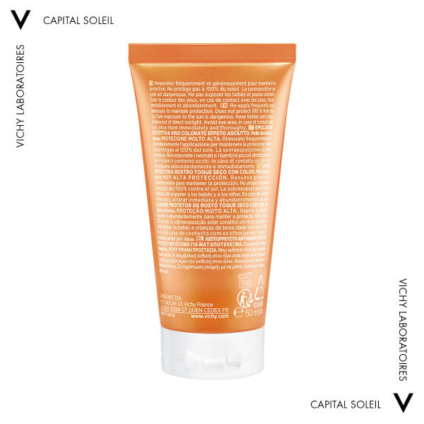 VICHY - CAPITAL SOLEIL Αντηλιακή Κρέμα Προσώπου Dry Touch με Χρώμα SPF50+ για Ματ Αποτέλεσμα - 50ml