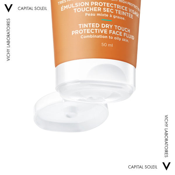 VICHY - CAPITAL SOLEIL Αντηλιακή Κρέμα Προσώπου Dry Touch με Χρώμα SPF50+ για Ματ Αποτέλεσμα - 50ml