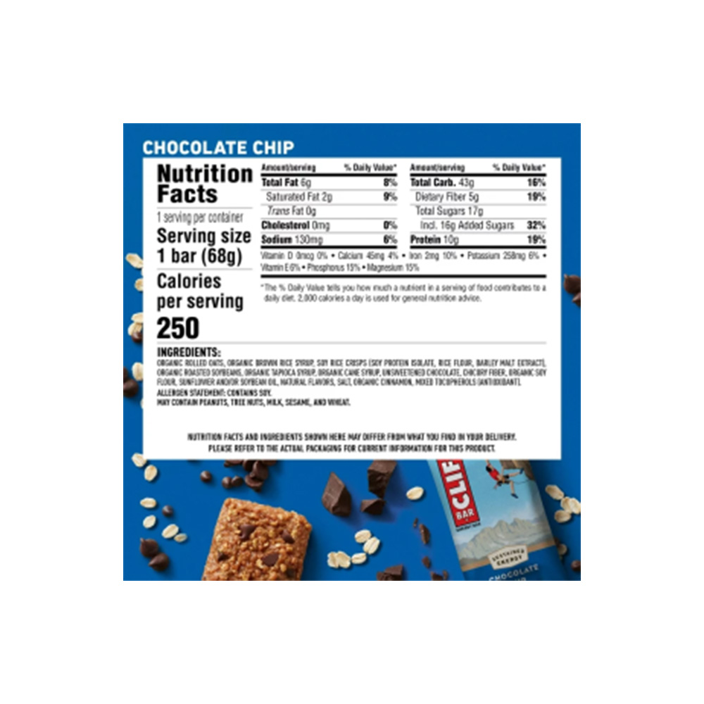CLIF - CLIF BAR Ενεργειακή Μπάρα Chocolate Chip - 68gr