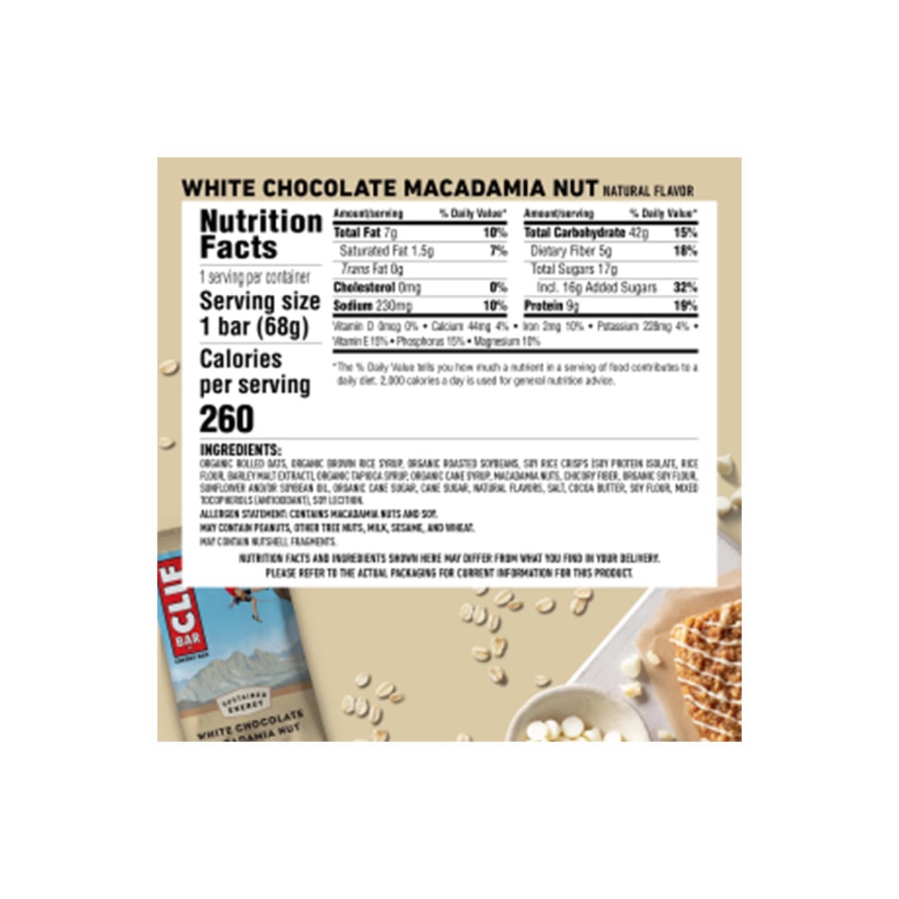 CLIF - CLIF BAR Ενεργειακή Μπάρα White Chocolate Macadamia Nut - 68gr