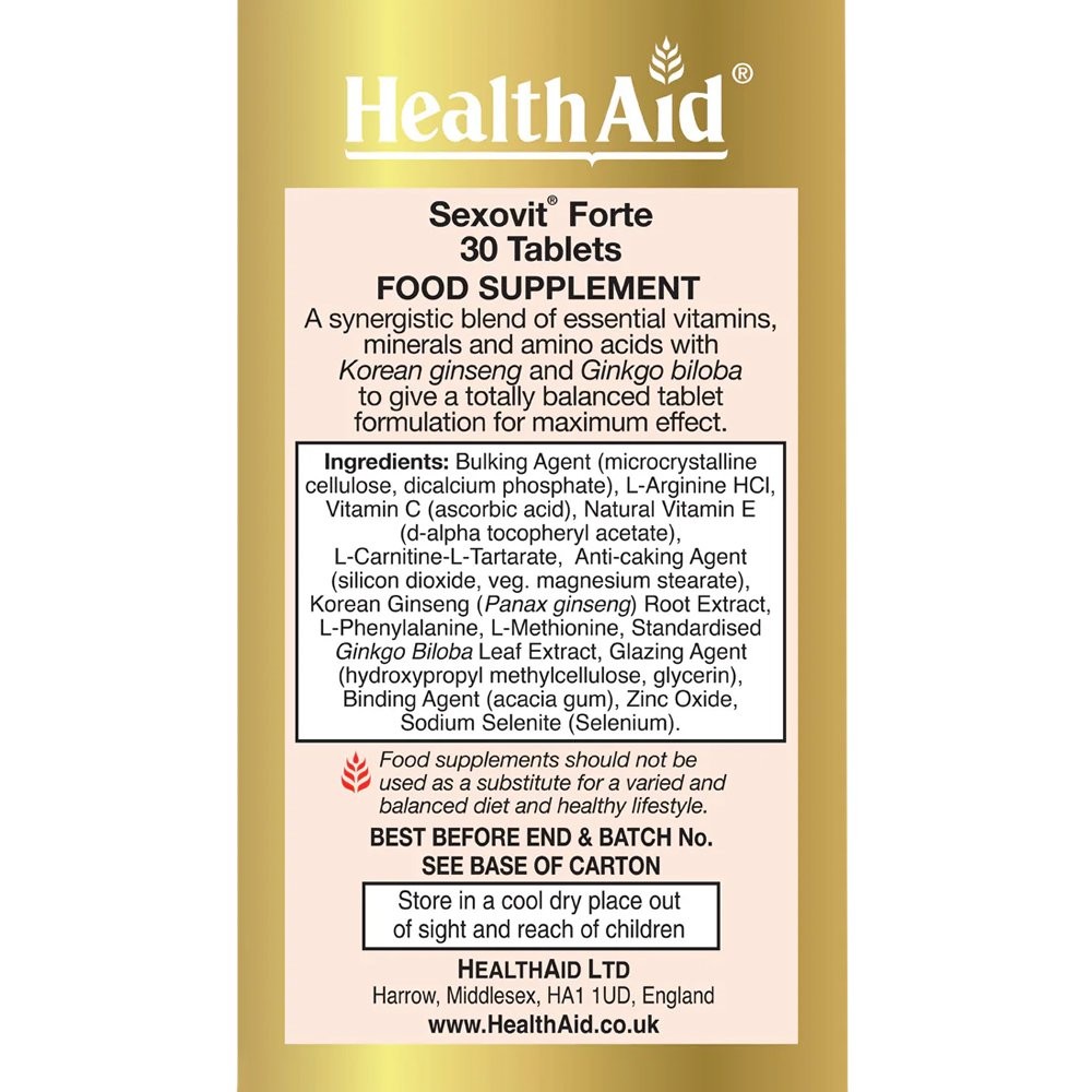 HEALTH AID - Sexovit Forte - 30tabs