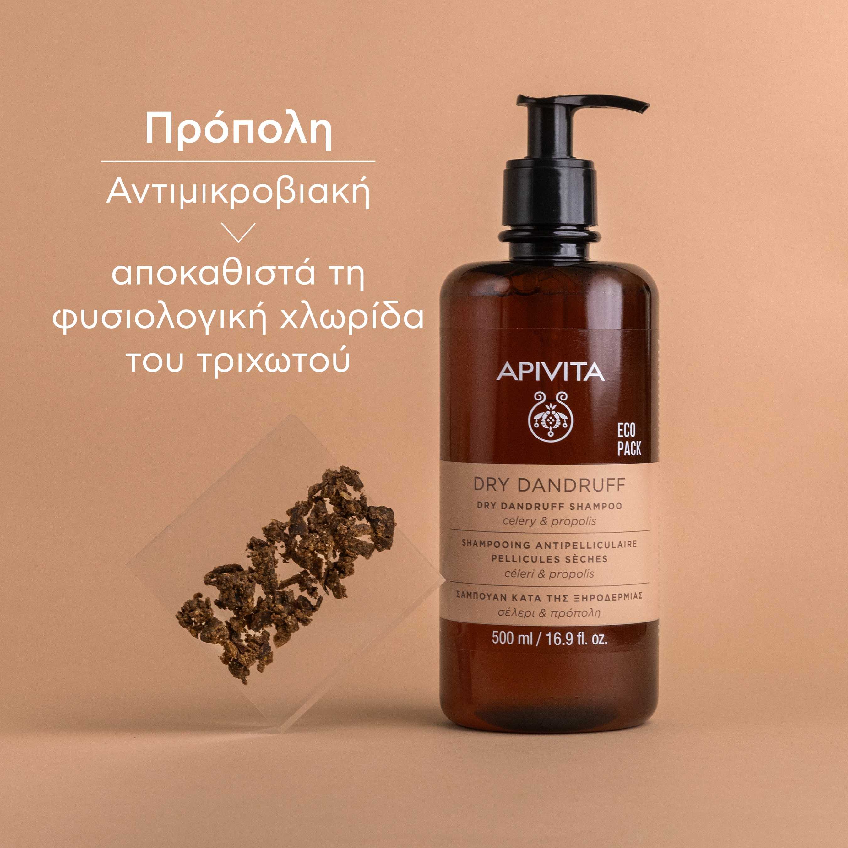 APIVITA - ECO PACK Σαμπουάν κατά της Ξηροδερμίας με Σέλερι & Πρόπολη - 500ml