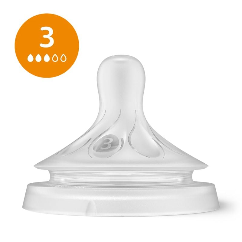 AVENT - NATURAL RESPONSE Θηλή Σιλικόνης 0m+ (Medium, Fast, Extra Fast) - 3τεμ.