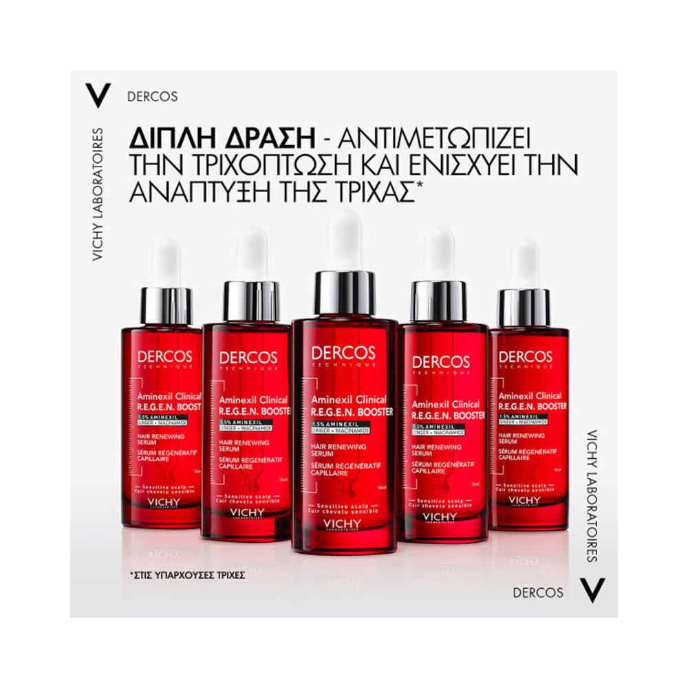VICHY - DERCOS Aminexil Clinical R.E.G.E.N. Booster Ορός ενδυνάμωσης μαλλιών ενάντια στη τριχόπτωση - 90ml