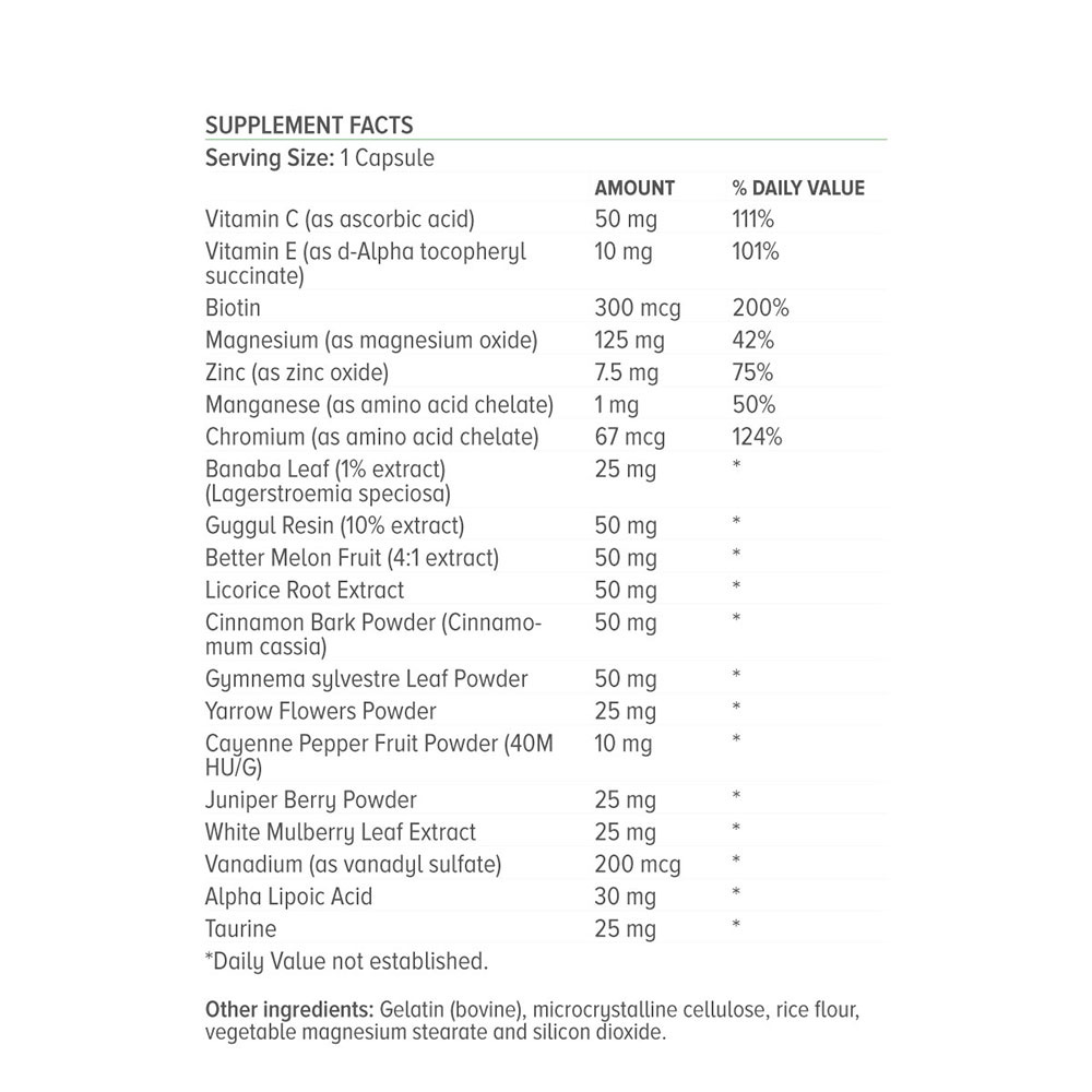 NATURAL VITAMINS - Glucose Formula - 60caps