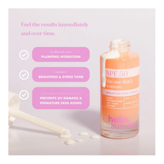 HELLO SUNDAY - THE ONE THAT'S A SERUM Face Drops SPF50 Αντηλιακός Ορός Προσώπου - 30ml