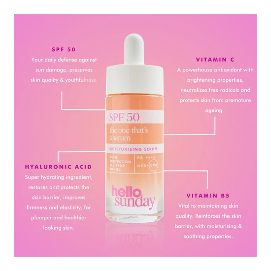 HELLO SUNDAY - THE ONE THAT'S A SERUM Face Drops SPF50 Αντηλιακός Ορός Προσώπου - 30ml