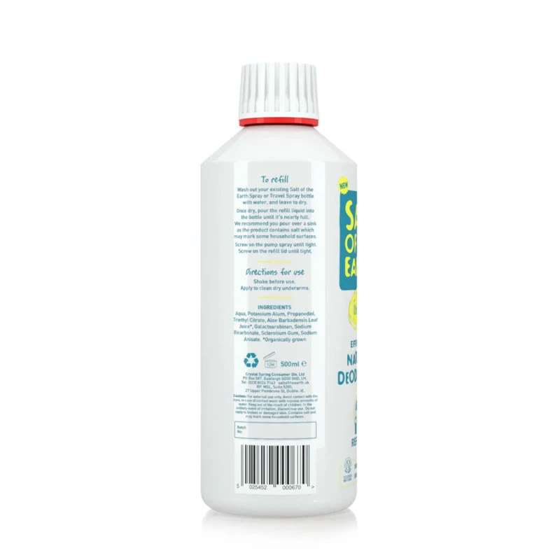SALT OF THE EARTH - Natural Deodorant Spray (unscented/refill) - 500ml