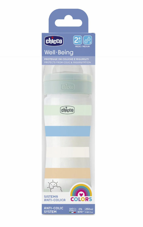 CHICCO - WELL BEING Πλαστικό Μπιμπερό ΘΣ 2m+ (Boy) - 250ml