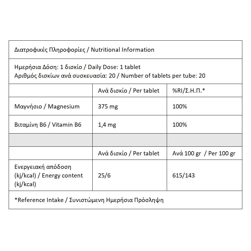 ALETHEIA - Magnesium + B6 - 20eff.tabs