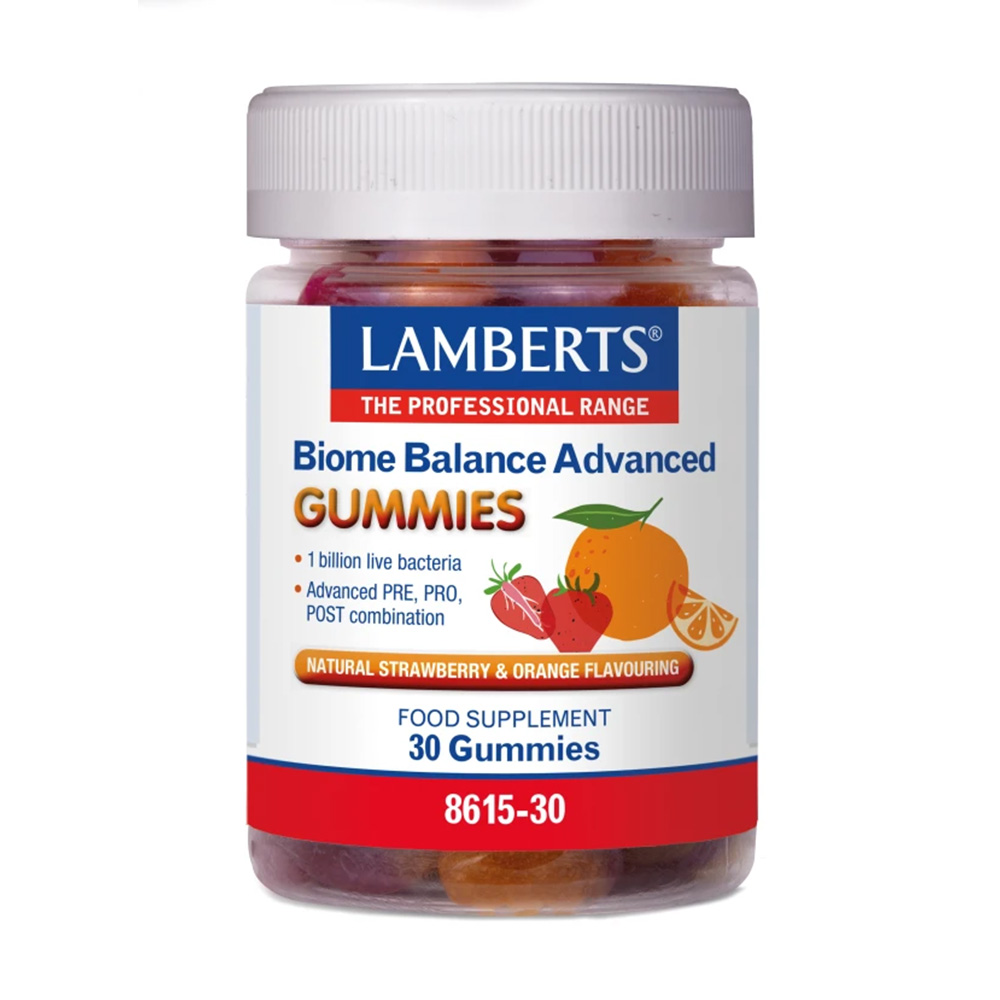 LAMBERTS - Biome Balance Advanced με γεύση πορτοκάλι και φράουλα - 30gummies