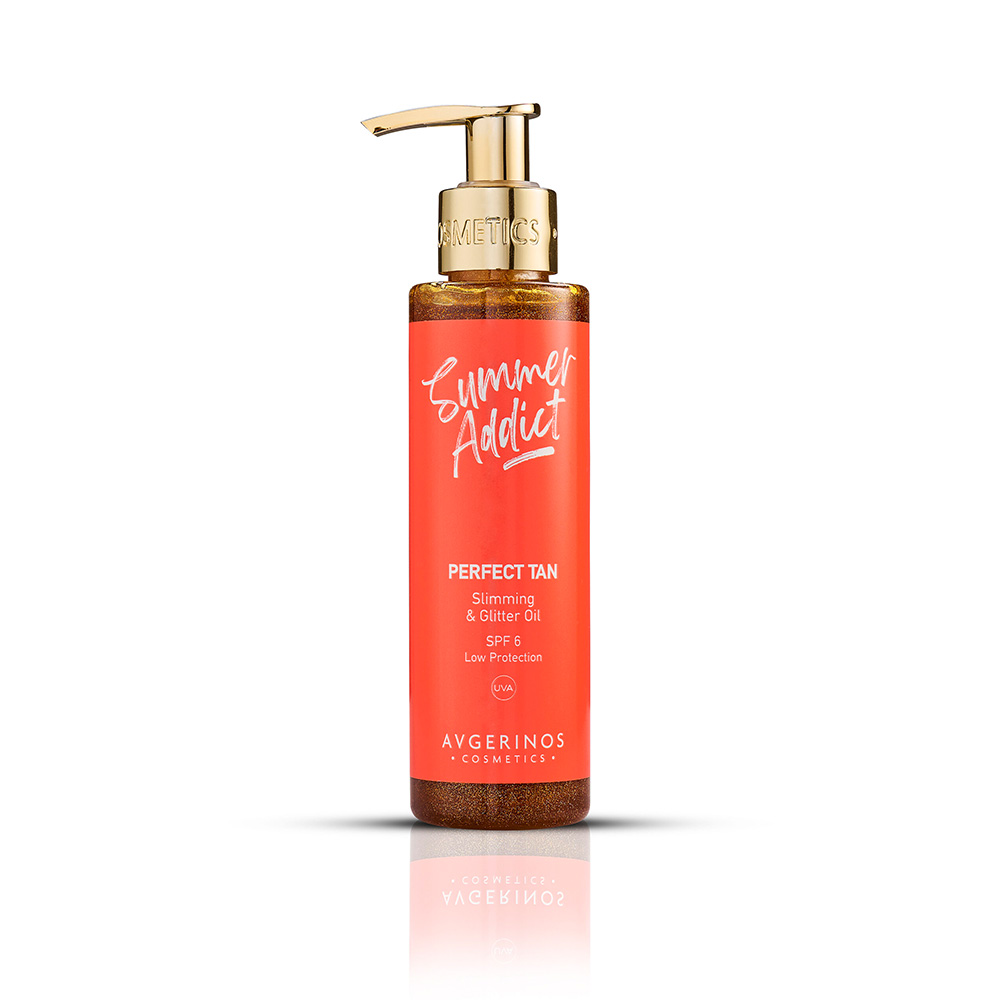 AVGERINOS COSMETICS - SUMMER ADDICT Slimming & Glitter Tanning Oil SPF6 - 150ml