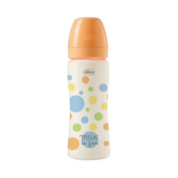 CHICCO - PERFECT EASY Πλαστικό Μπιμπερό με Θηλή Σιλικόνης Γρήγορη Ροή 4m+ - 330ml