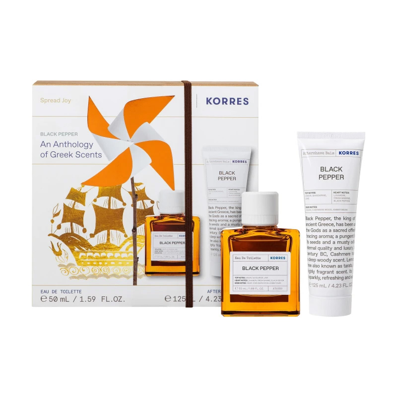 KORRES - PROMO PACK BLACK PEPPER Eau De Toilette - 50ml & Aftershave Balm - 125ml