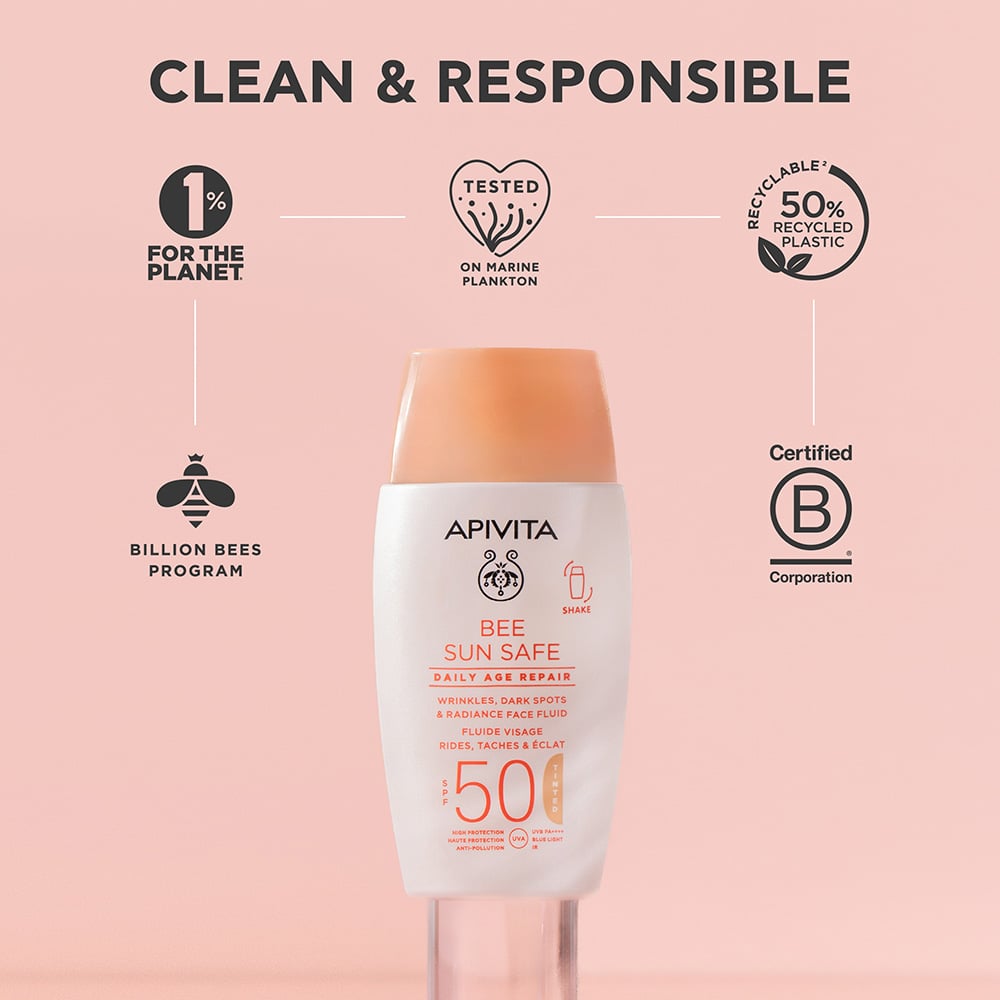 APIVITA - BEE SUN SAFE Daily Age Repair Dry Touch με χρώμα SPF50 - 50ml