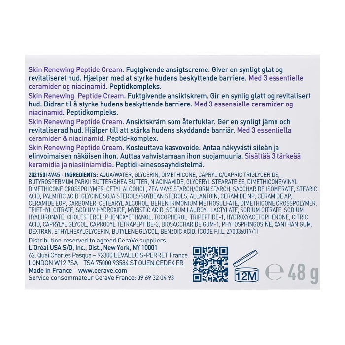 CERAVE - Skin Renewing Peptide Cream - 48gr