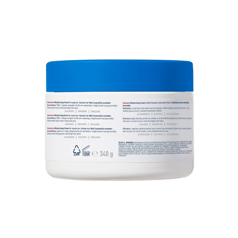 CERAVE - Intensive Moisturizing Cream Ενυδάτωση για ξηρό και πολύ ξηρό δέρμα - 340g