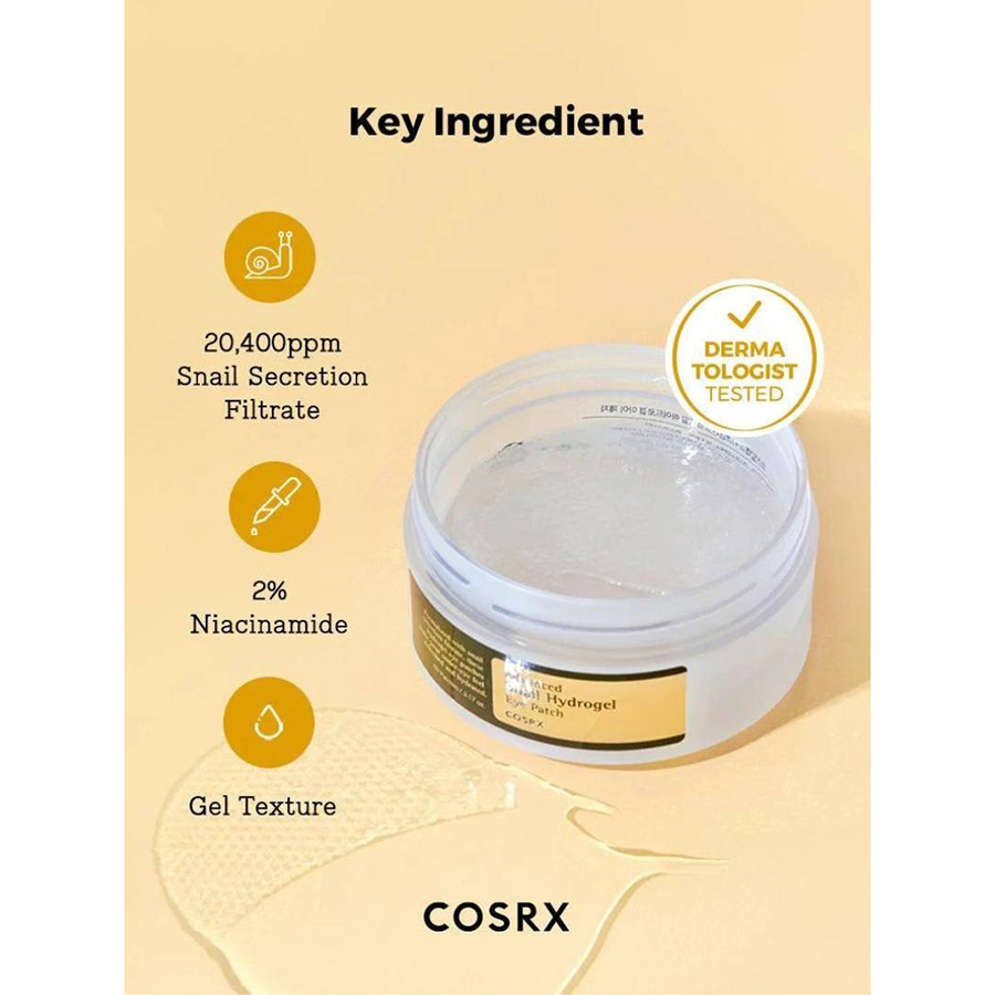 COSRX - Advanced Snail Hydrogel Eye Patch Επιθέματα ματιών υδρογέλης με σαλιγκάρι - 60patches