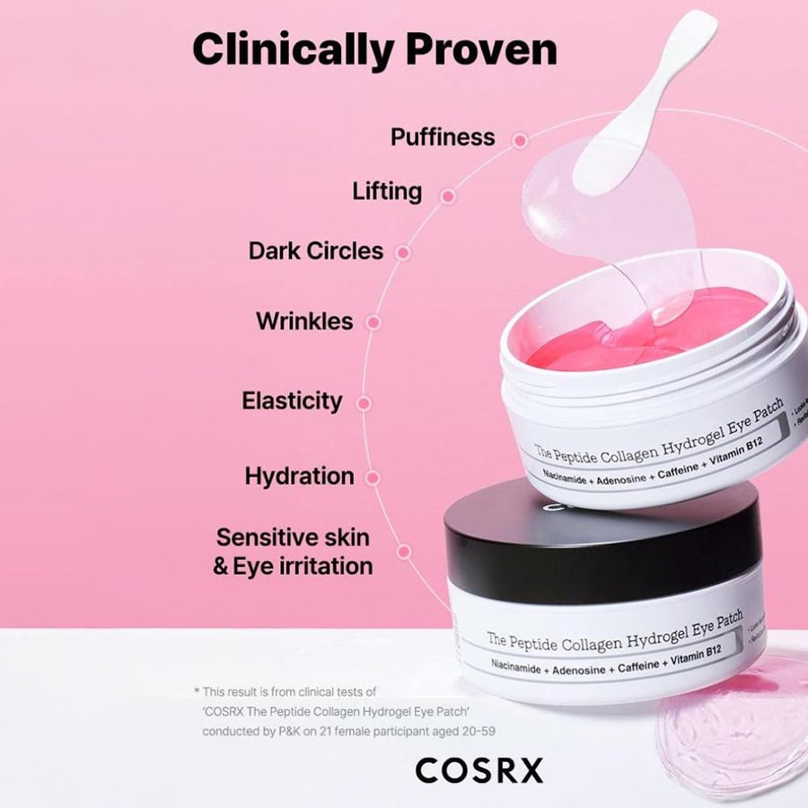 COSRX - The Peptide Collagen Hydrogel Eye Patches Επιθέματα ματιών υδρογέλης με κολλαγόνο για πρησμένα μάτια - 60patches