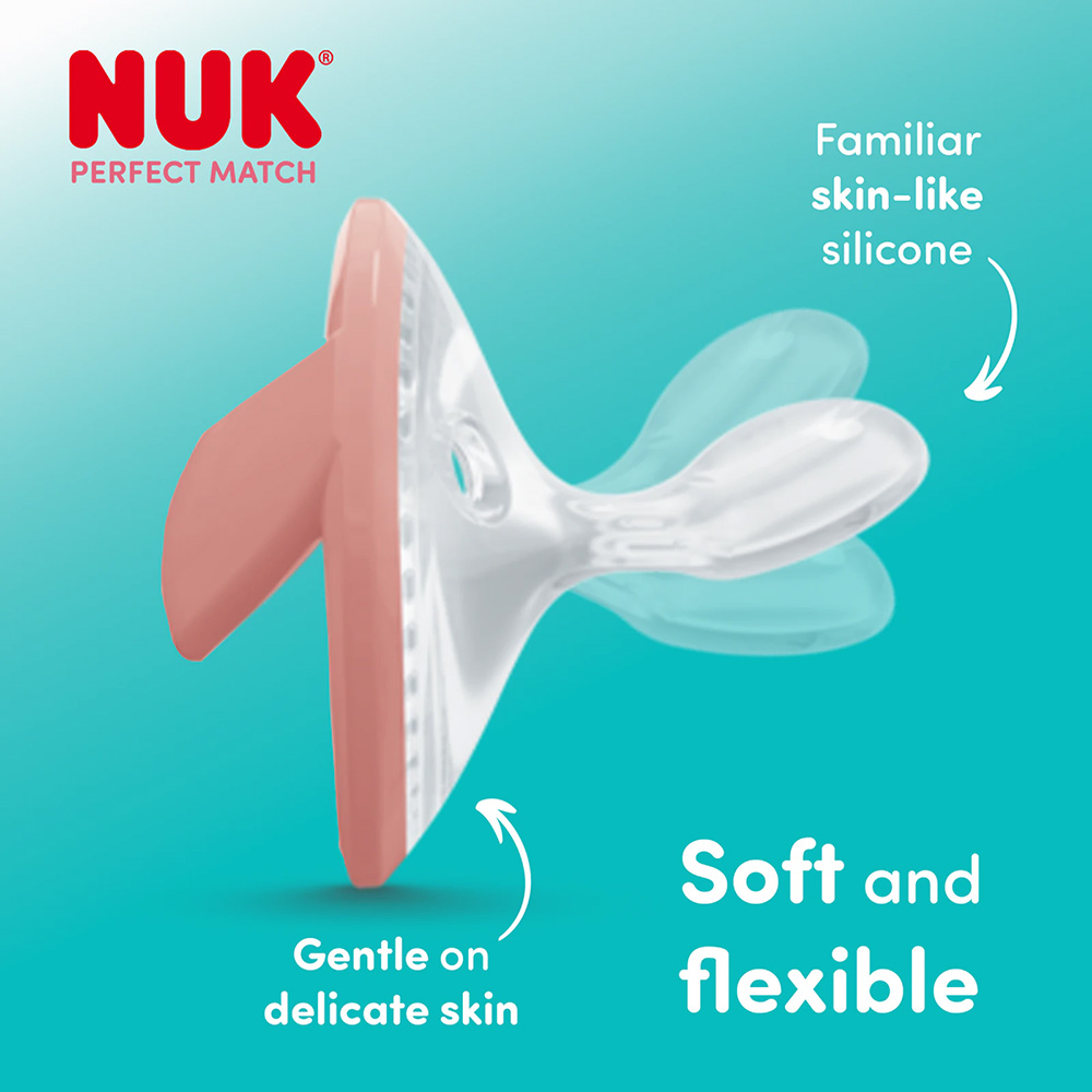NUK - PERFECT MATCH Πιπίλα Σιλικόνης 0-6m Πράσινο-Μπλε - 2τεμ.