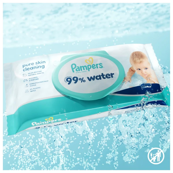 PAMPERS - AQUA 99% Water Μωρομάντηλα - 180τεμ. (3x60)
