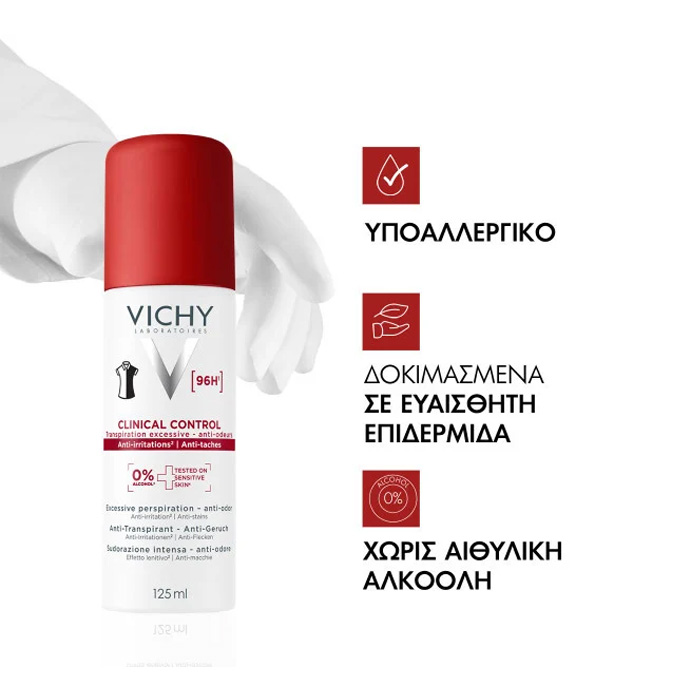 VICHY - Clinical Control 96h Anti-perspirant Αποσμητικό Σπρέι - 125ml