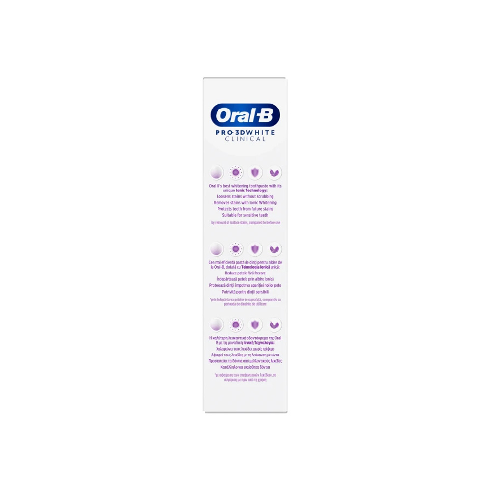 ORAL-B - PRO 3D WHITE CLINICAL Intensive Whitening Oδοντόκρεμα για λεύκανση - 75ml
