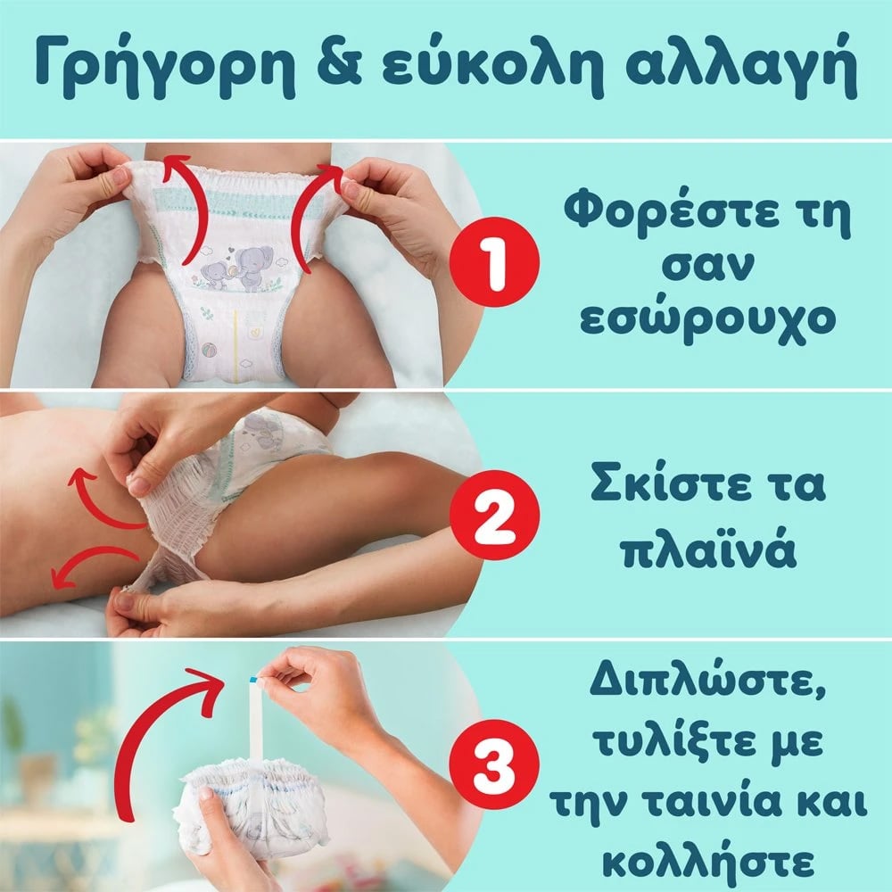 PAMPERS - MONTHLY PACK PREMIUM CARE Pants No4 (9-15kg) - 124πάνες
