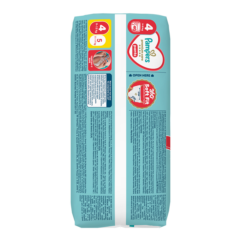 PAMPERS - PREMIUM CARE Pants No4 (9-15kg) - 40πάνες