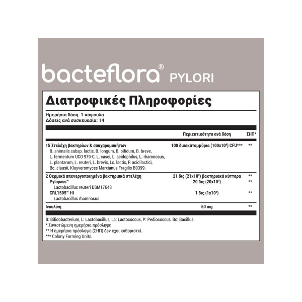 OLONEA - Bacteflora Pylori Προβιοτικά - 14caps