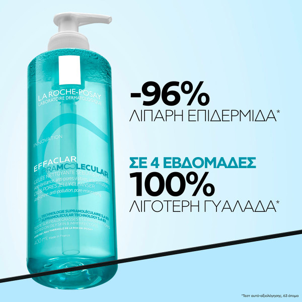 LA ROCHE-POSAY - EFFACLAR Supramolecular Gel καθαρισμού σμήγματος & πόρων - 400ml