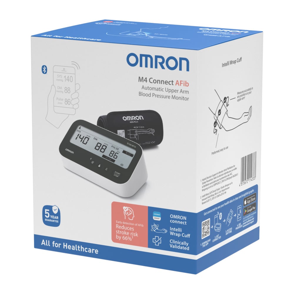 OMRON - M4 Connect Afib Πιεσόμετρο Μπράτσου κολπικής μαρμαρυγής HEM-7196T1-FLE