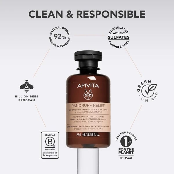 APIVITA - Δερματολογικό Σαμπουάν κατά της Ξηροδερμίας με propolis AC & φυτικό AHA - 250ml