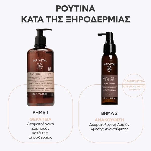 APIVITA - Eco Pack Δερματολογικό Σαμπουάν κατά της Ξηροδερμίας με propolis AC & φυτικό AHA - 500ml