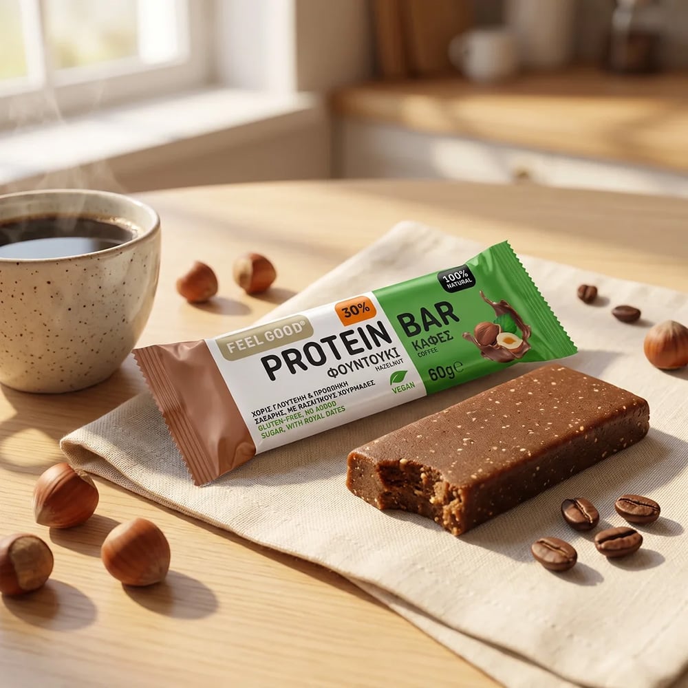 FEEL GOOD - Coffee Hazelnut Protein Bar Πρωτεϊνική Μπάρα Καφέ-Φουντούκι