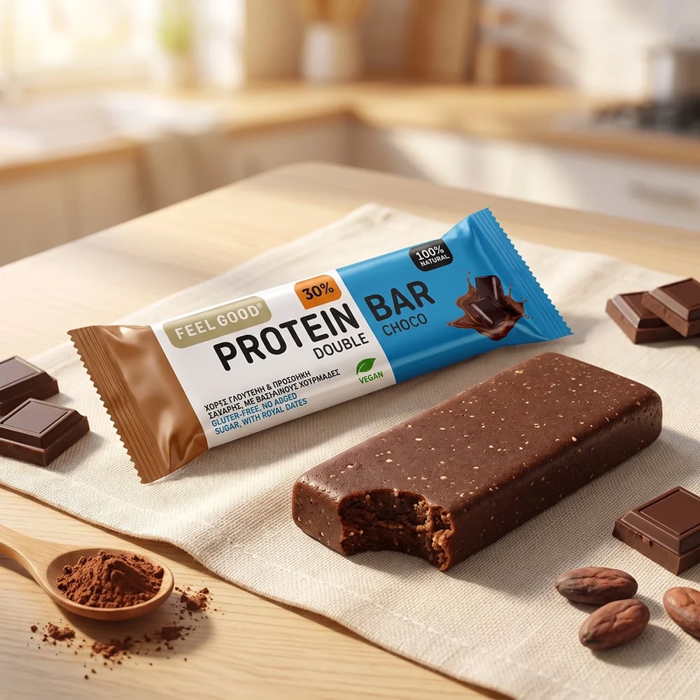 FEEL GOOD - Double Choco Protein Bar (Πρωτεϊνική Μπάρα Διπλής Σοκολάτας)