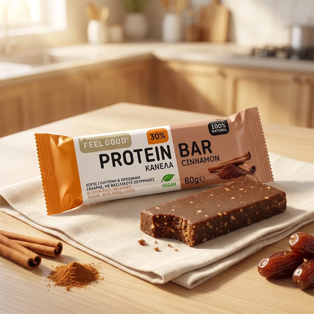 FEEL GOOD - Cinnamon Protein Bar Πρωτεϊνική Μπάρα Κανέλα