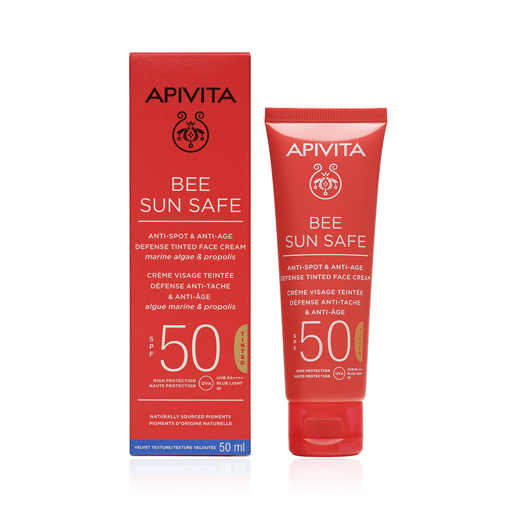 APIVITA - BEE SUN SAFE Κρέμα Προσώπου κατά των πανάδων & των ρυτίδων με χρώμα SPF50 - 50ml