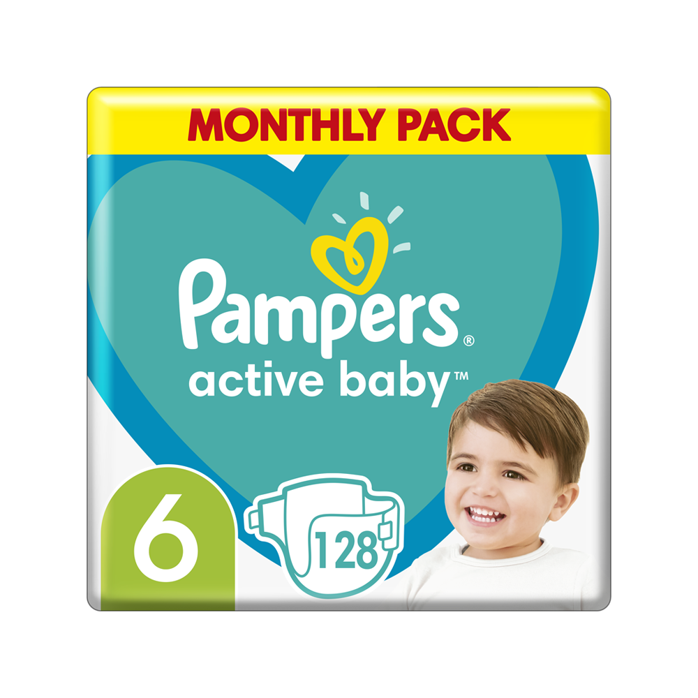 PAMPERS - MONTHLY PACK Active Baby Νο6 (13-18kg) - 128 πάνες