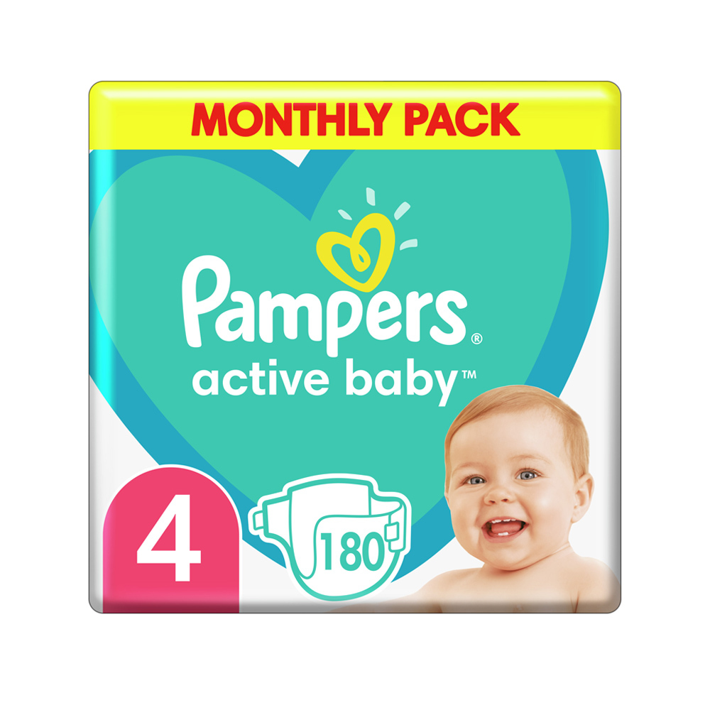 PAMPERS - MONTHLY PACK Active Baby Νο4 (9-14kg) - 180 πάνες