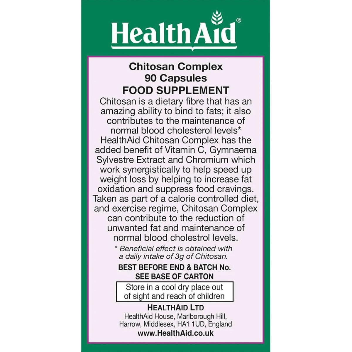 HEALTH AID - Chitosan - 90caps