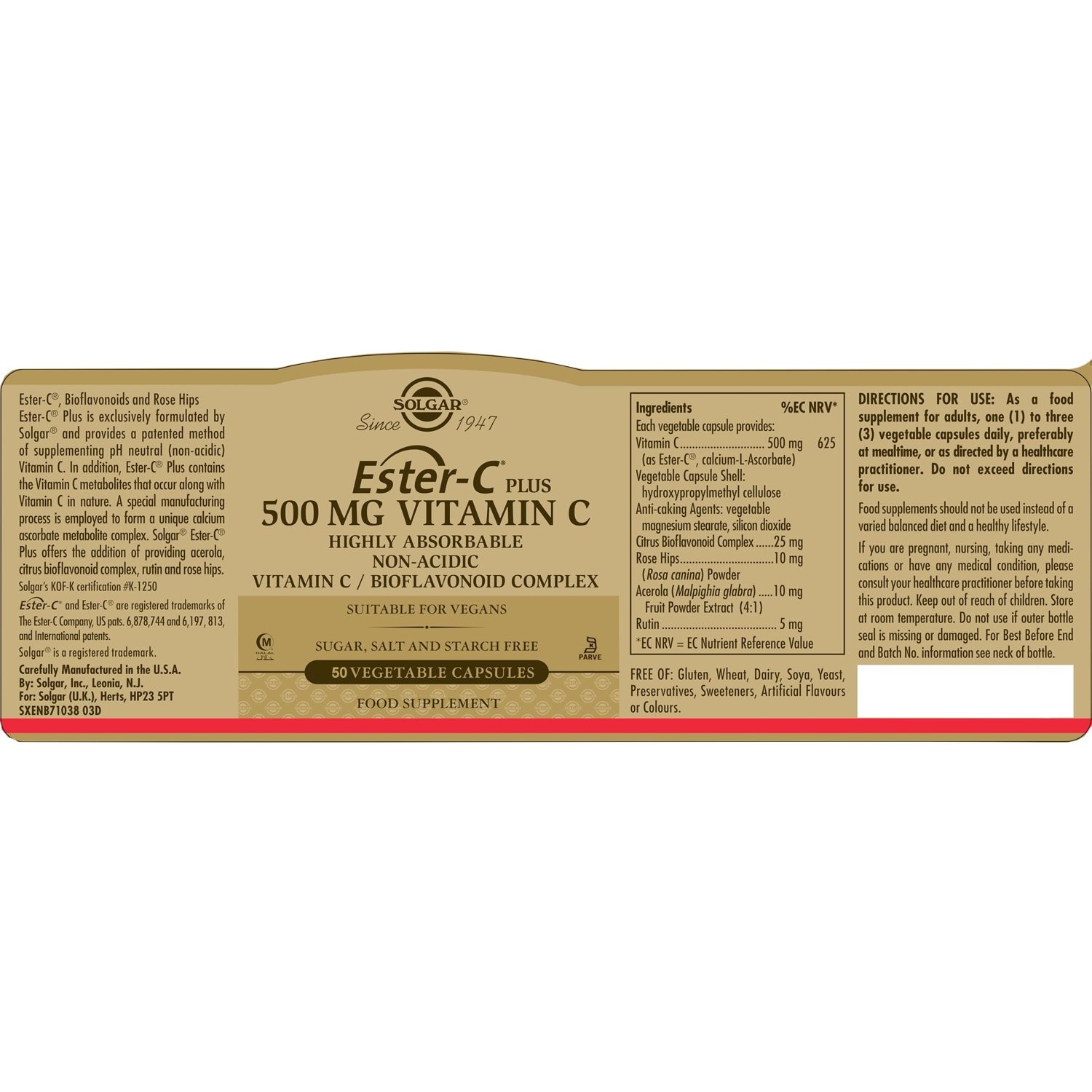 SOLGAR - Ester-C plus Vitamin C 500mg - 50caps