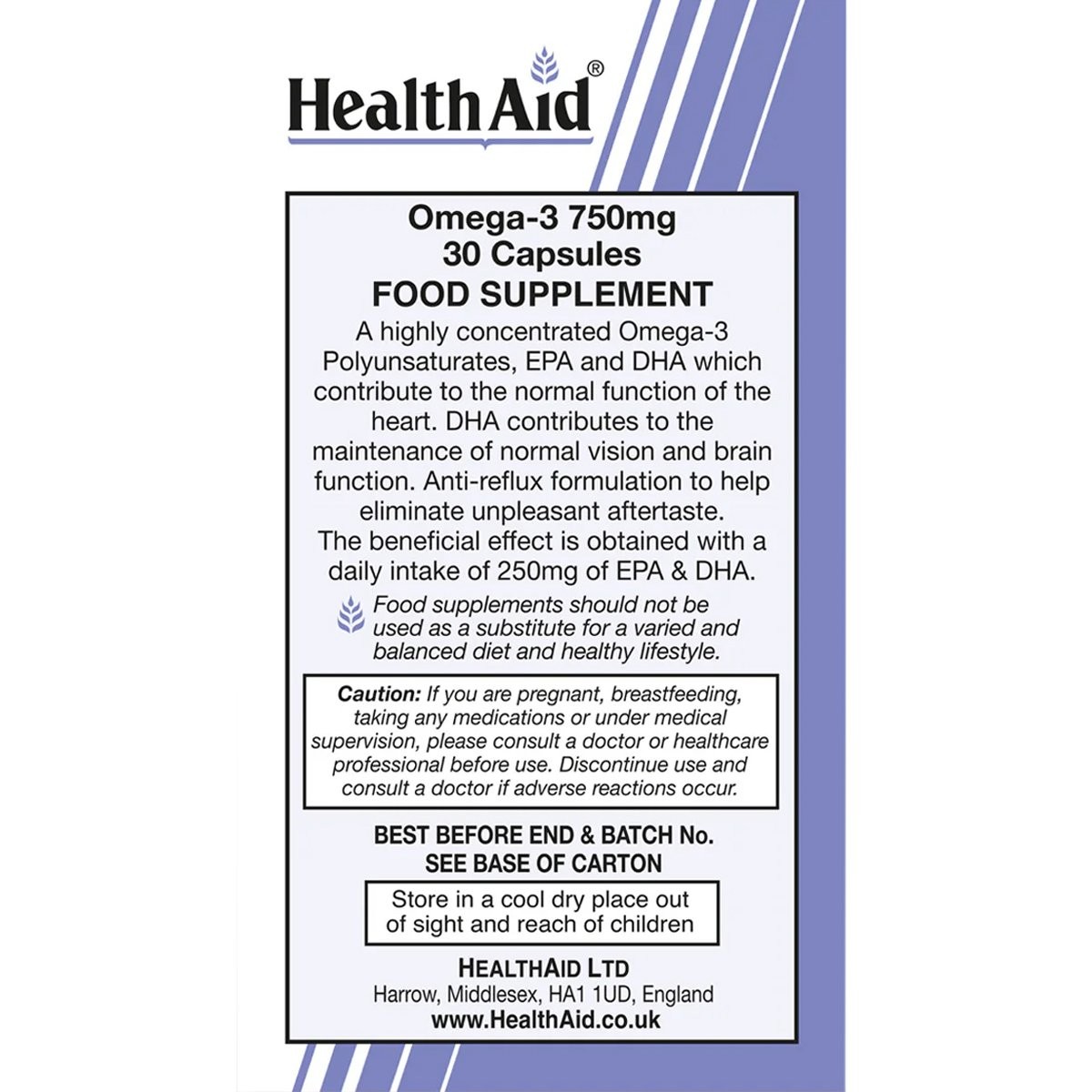 HEALTH AID - Omega-3 750mg - 30caps