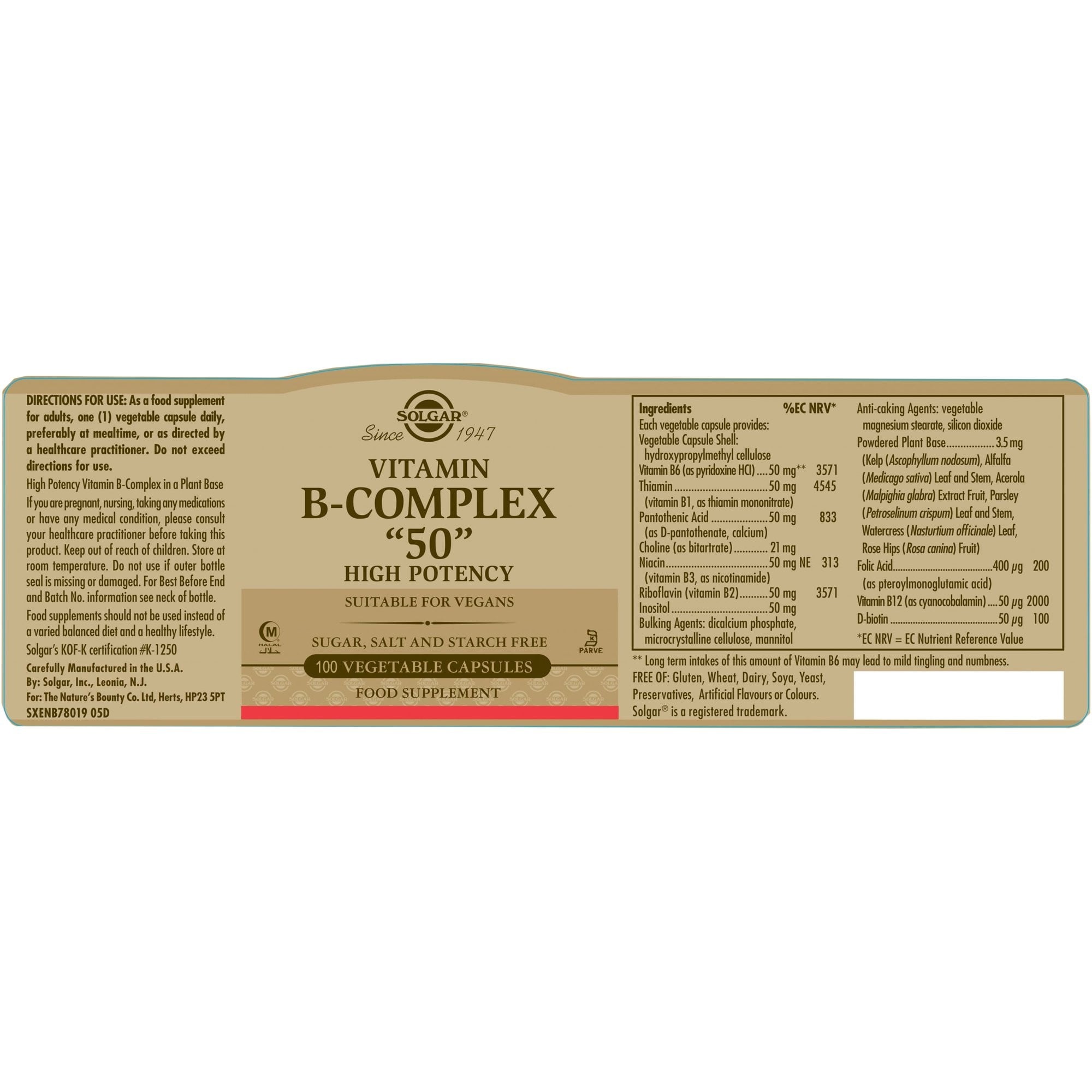 SOLGAR - Vitamin B-Complex 50 - 100caps
