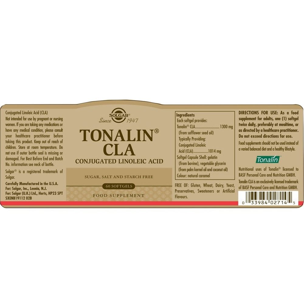 SOLGAR - Tonalin CLA 1300mg - 60softgels