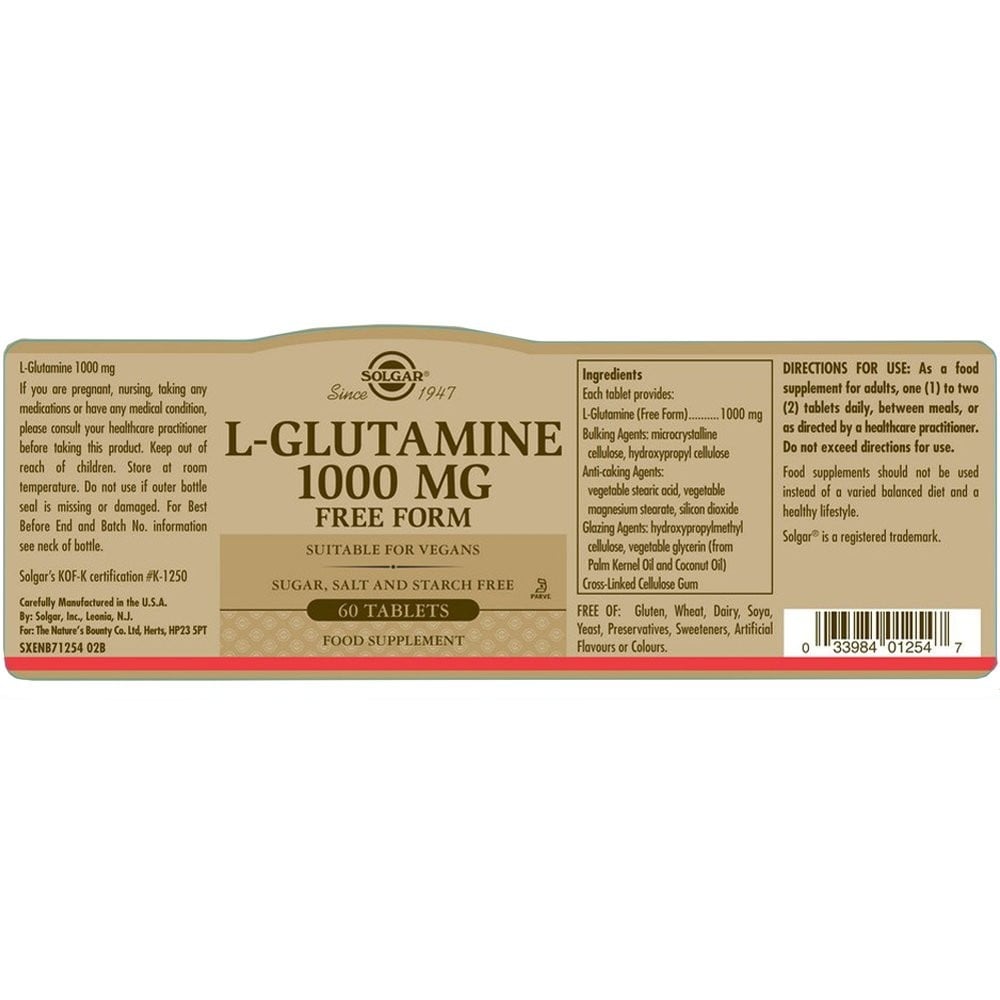 SOLGAR - L-Glutamine 1000mg - 60tabs